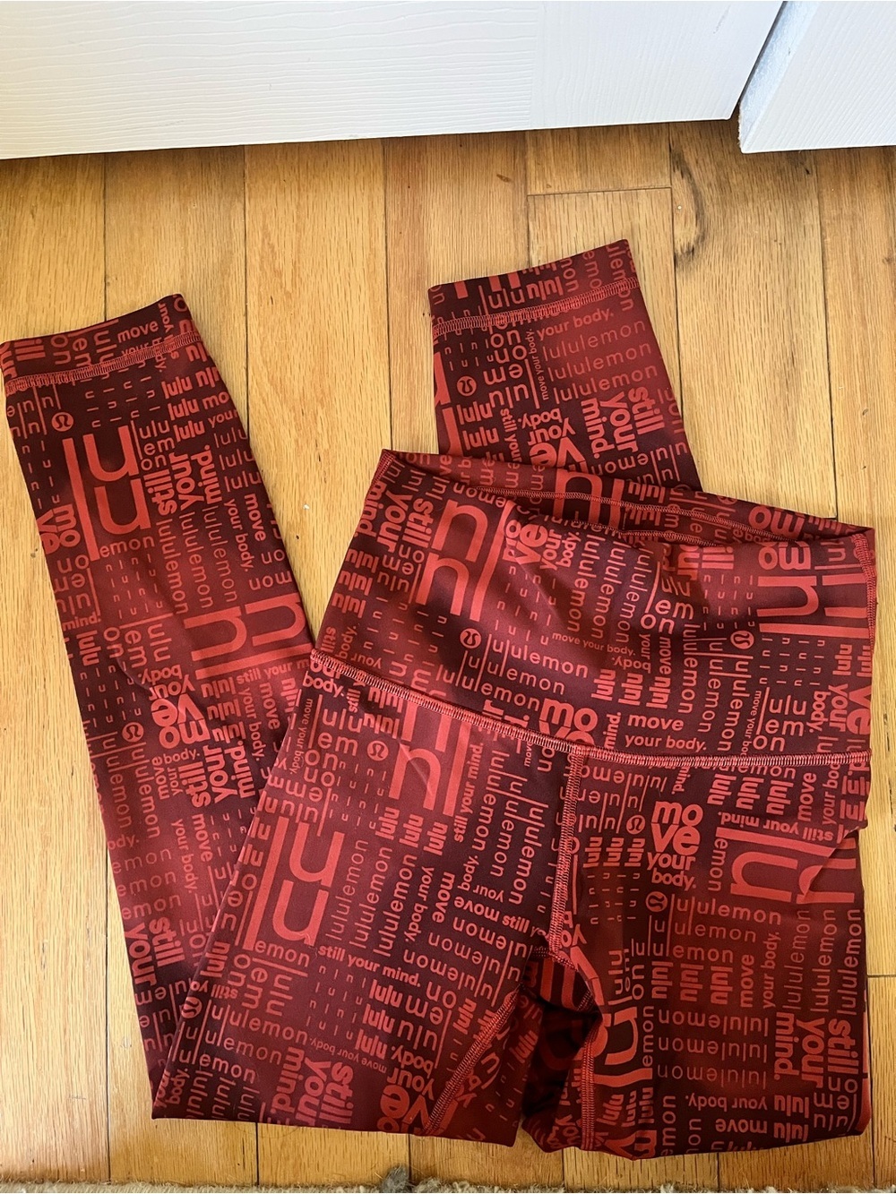 Lululemon Wunder Train High Rise Crop 23 Inch Ombre Red Multi Size 4